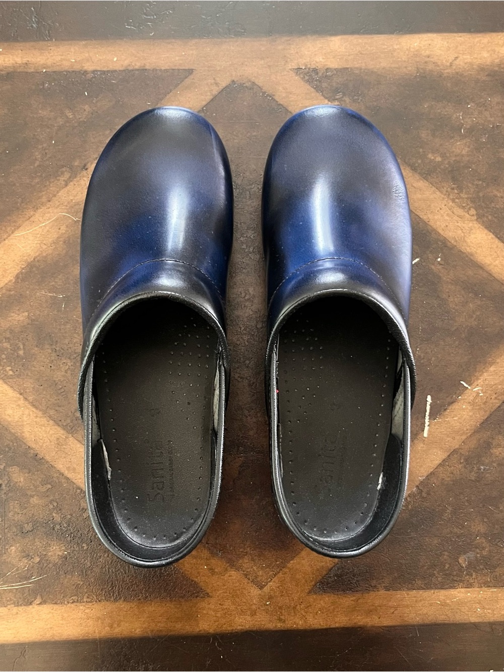 Sanita Blue Leather Clogs U.S. Size 11.5- 12